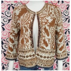 Chico's Open Front Cardigan Beaded Embellished